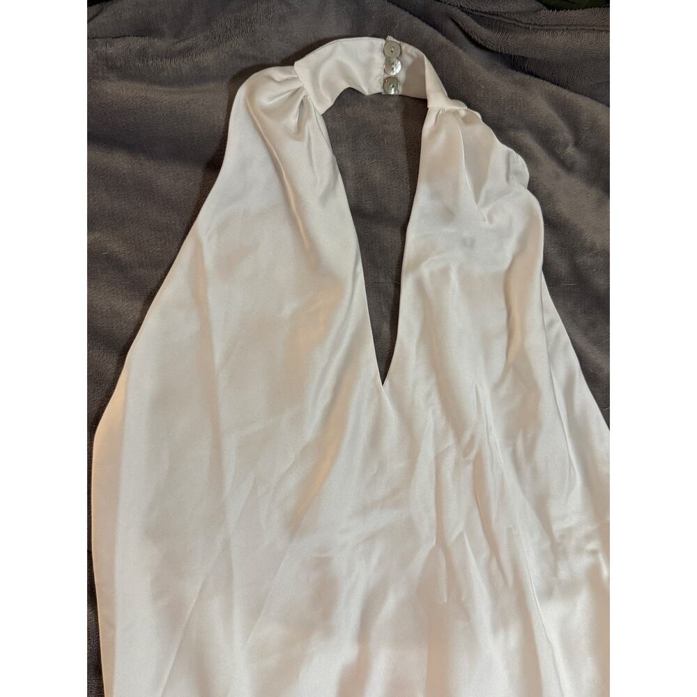 NWOT Show Me Your Mumu Size Small Jasmine Halter Maxi Dress Ivory Luxe Formal - Picture 9 of 10